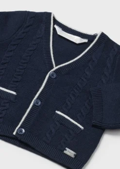Hot Cárdigan tricot contrastes recién nacido Rebecas|Jerséis Y Sudaderas