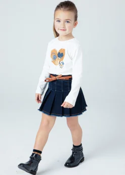Cheap Falda vaquera con cinturón niña Pantalones Y Faldas