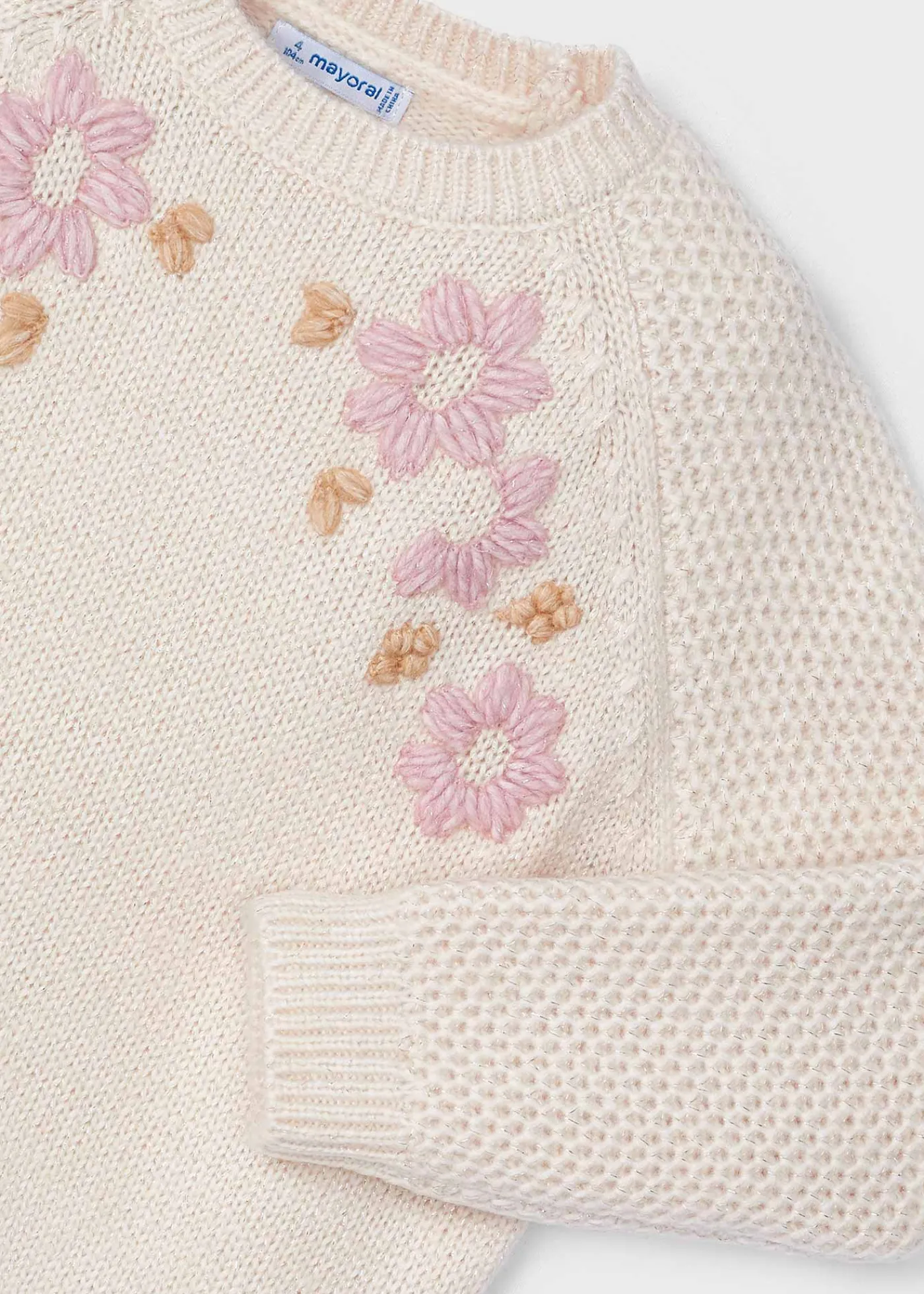 Hot Jersey flores bordadas niña Jerséis Y Sudaderas