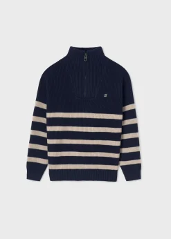 Online Jersey rayas cuello cremallera chico Jerséis