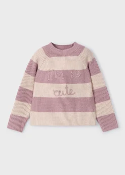 Flash Sale Jersey texto rayas niña Jerséis Y Sudaderas