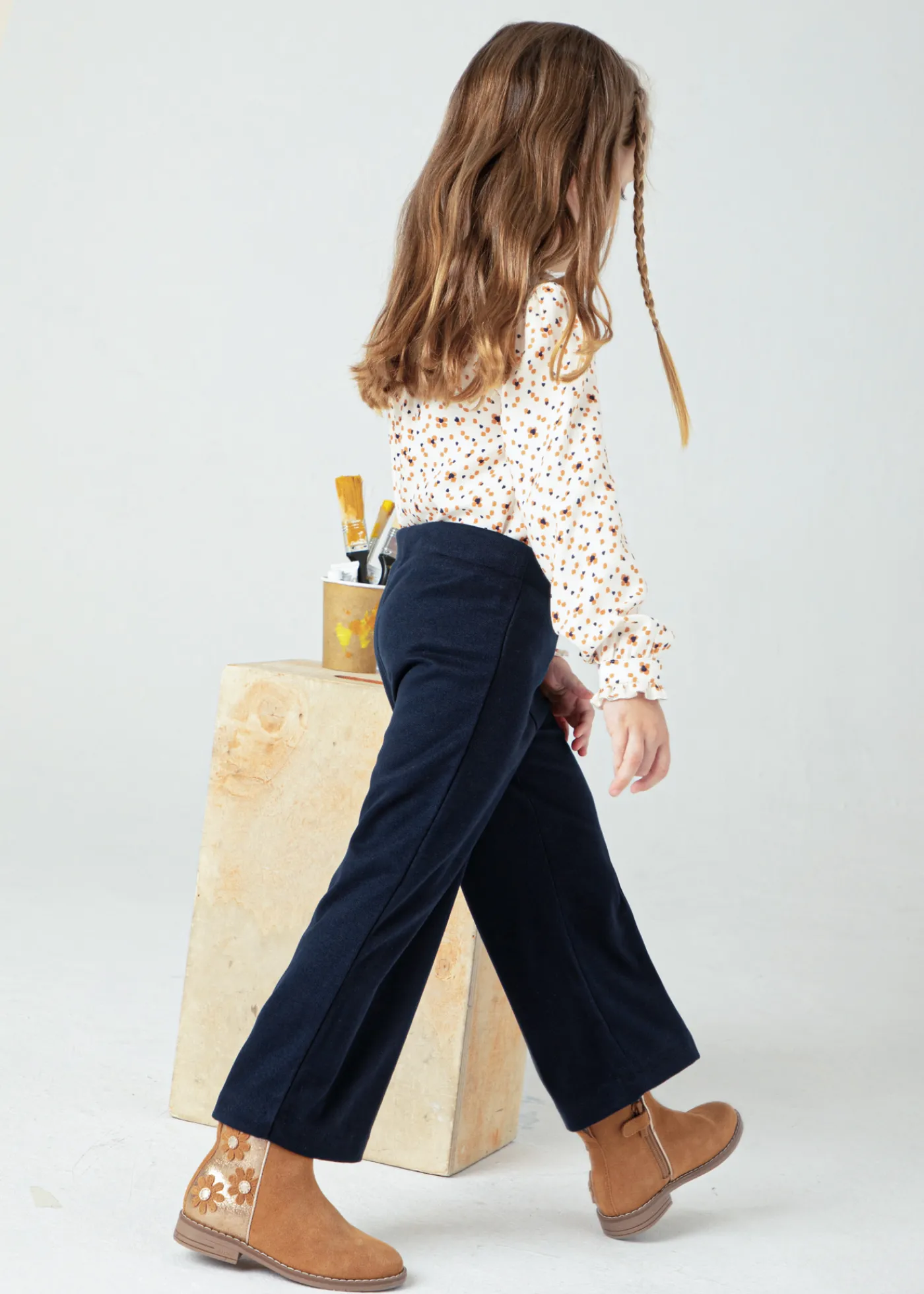 Shop Pantalón acampanado hebillas niña Pantalones Y Faldas