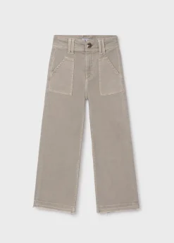 Hot Pantalón acampanado sarga chica Pantalones Y Faldas