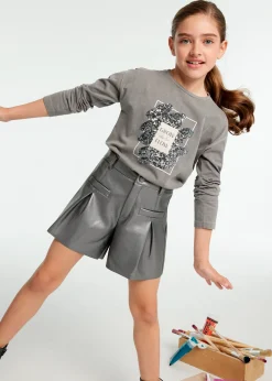 Online Pantalón corto polipiel chica Pantalones Y Faldas