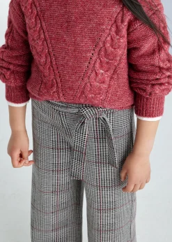 Outlet Pantalón punto jacquard chica Pantalones Y Faldas