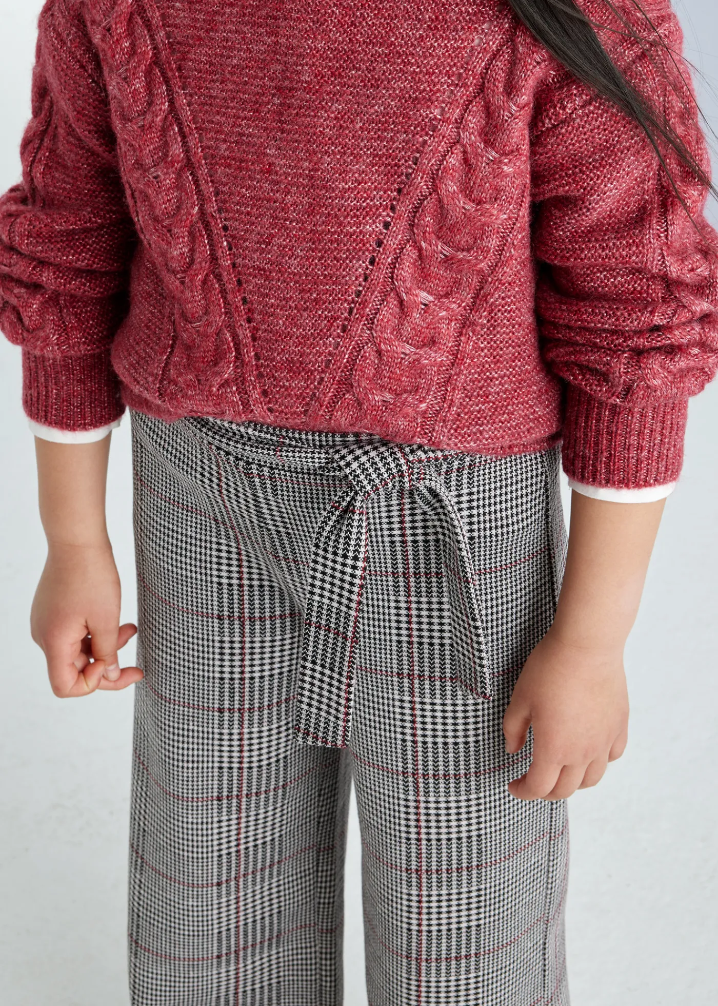 Outlet Pantalón punto jacquard chica Pantalones Y Faldas