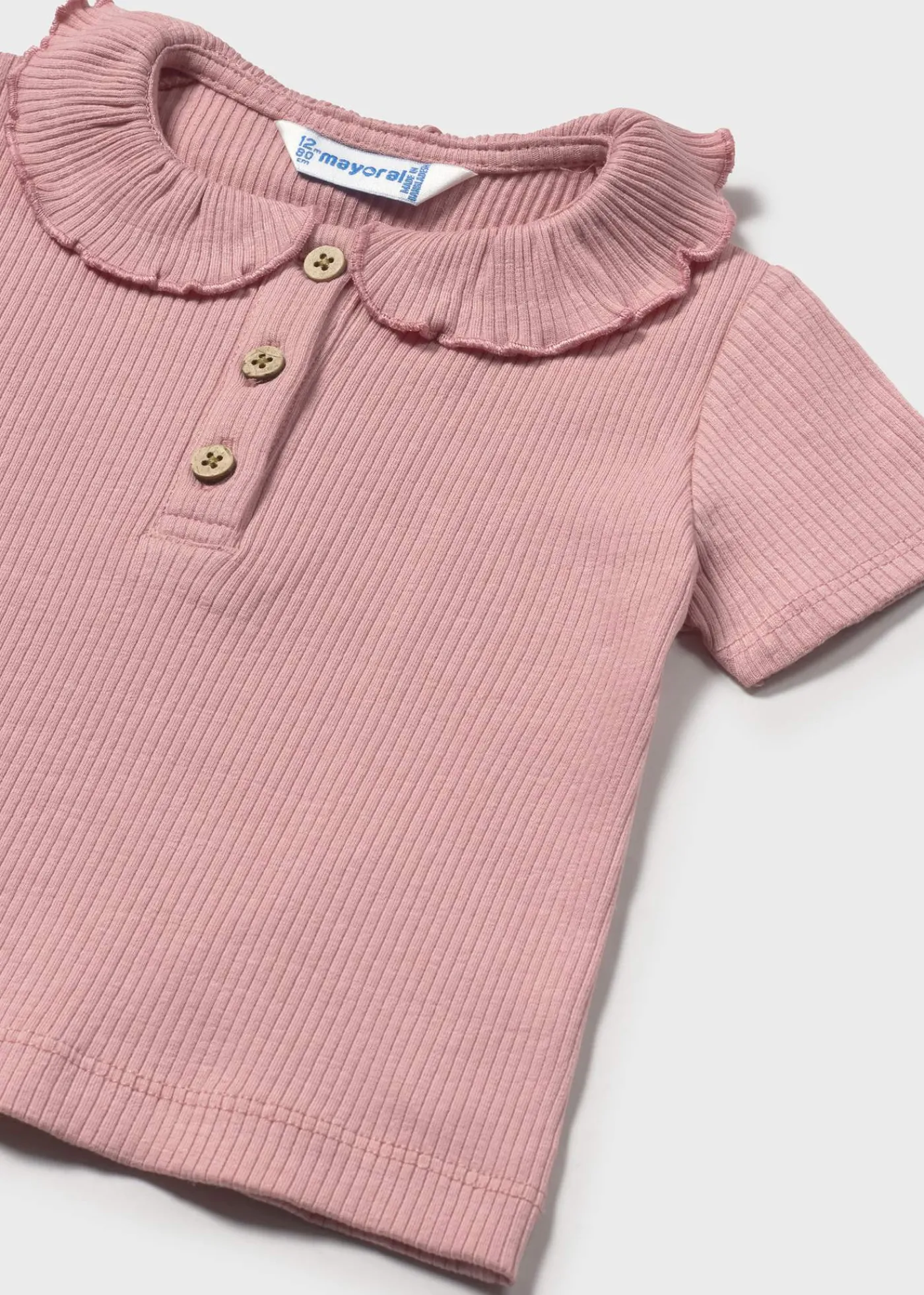 Best Sale Polo canalé cuello volante bebé Polos