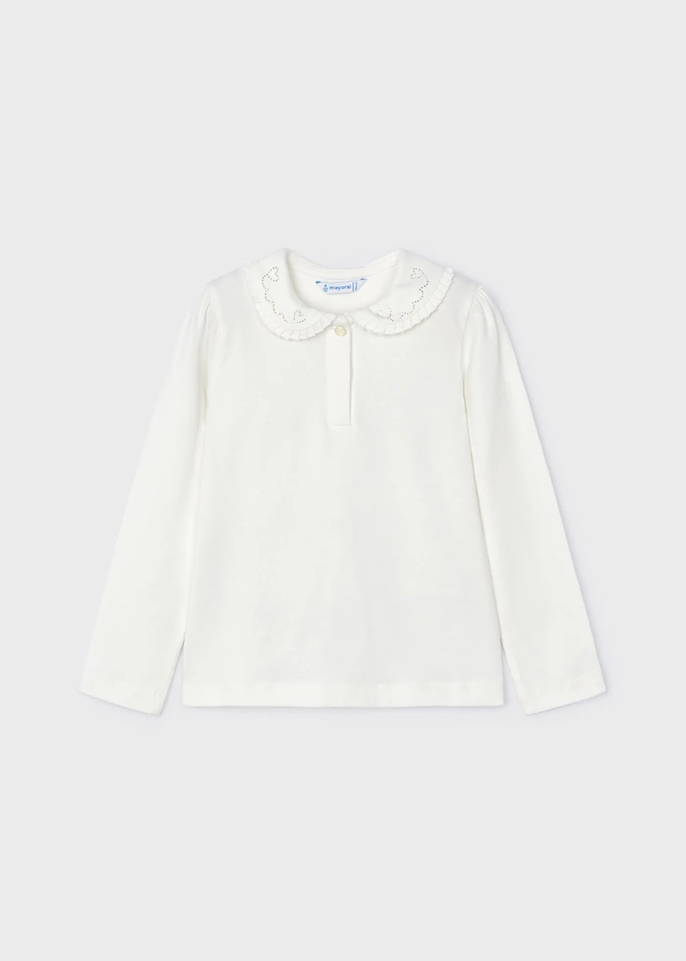 Shop Polo cuello decorado básico niña Camisetas Y Polos