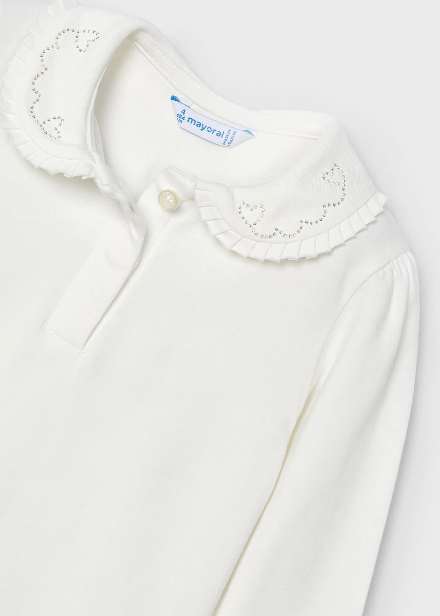 Shop Polo cuello decorado básico niña Camisetas Y Polos