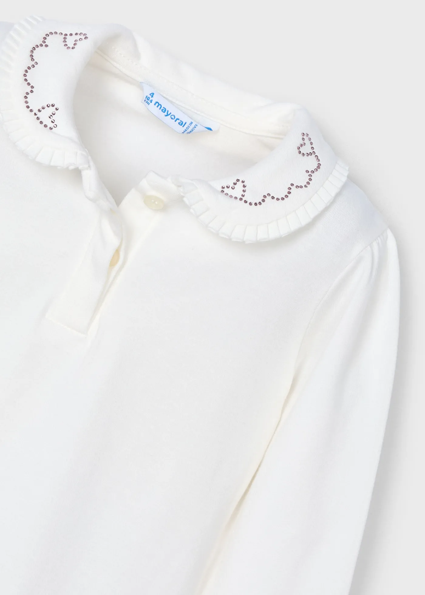 New Polo cuello decorado básico niña Camisetas Y Polos