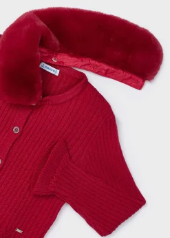 Outlet Rebeca tricot cuello pelo niña Rebecas Y Chaquetas De Punto