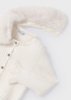 New Rebeca tricot cuello pelo niña Rebecas Y Chaquetas De Punto