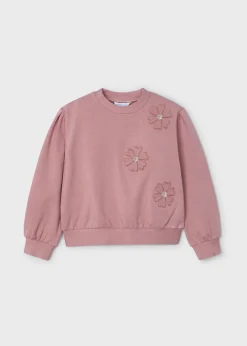 Hot Sudadera apliques flores niña Jerséis Y Sudaderas