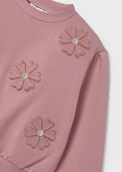 Hot Sudadera apliques flores niña Jerséis Y Sudaderas