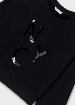 Fashion Sudadera apliques letras chica Jerséis Y Sudaderas
