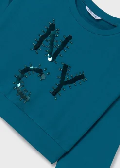 New Sudadera apliques letras chica Jerséis Y Sudaderas