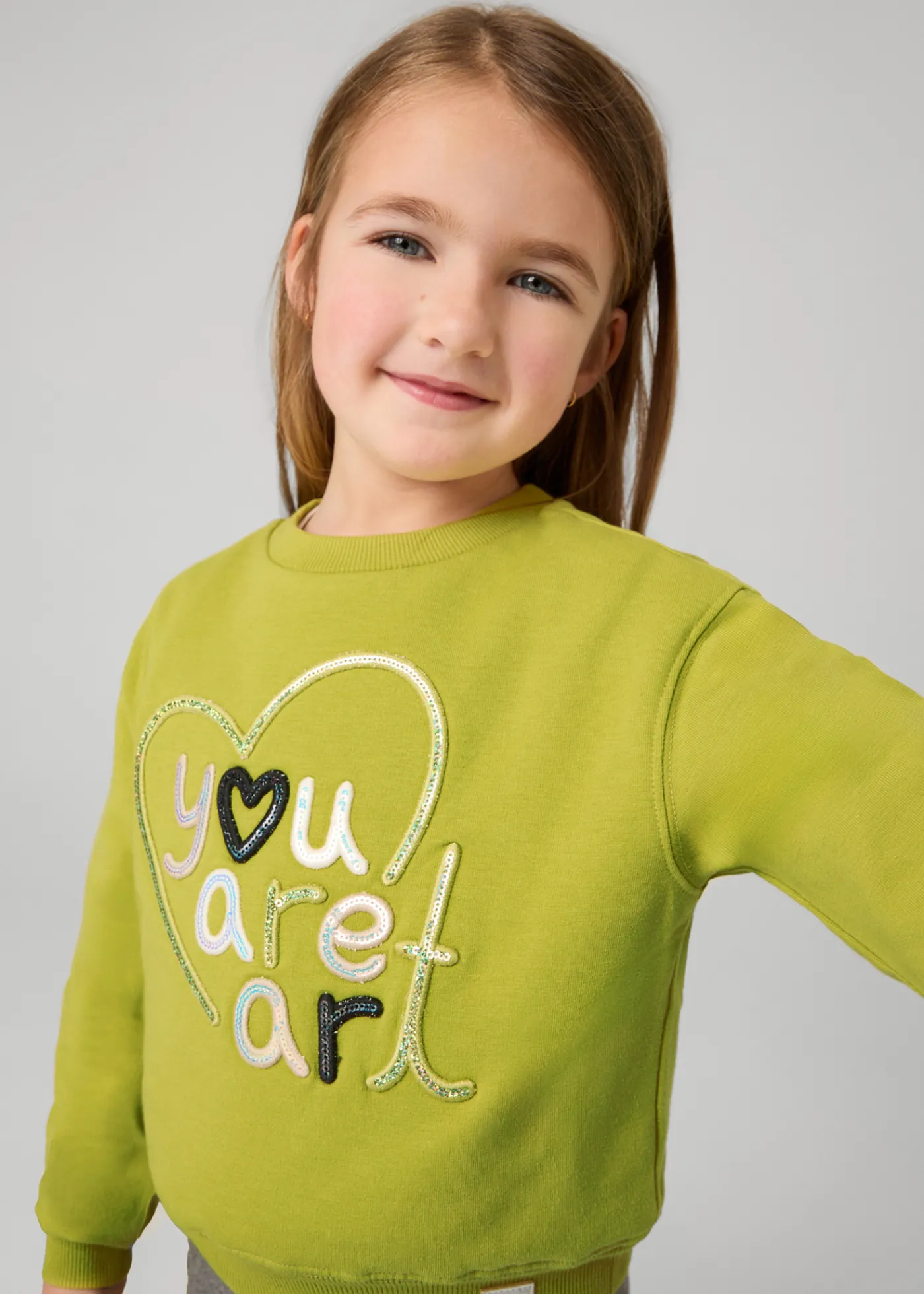 Best Sale Sudadera bordada niña Jerséis Y Sudaderas
