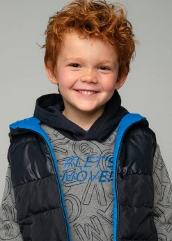 Shop Sudadera estampada capucha contraste niño Sudaderas