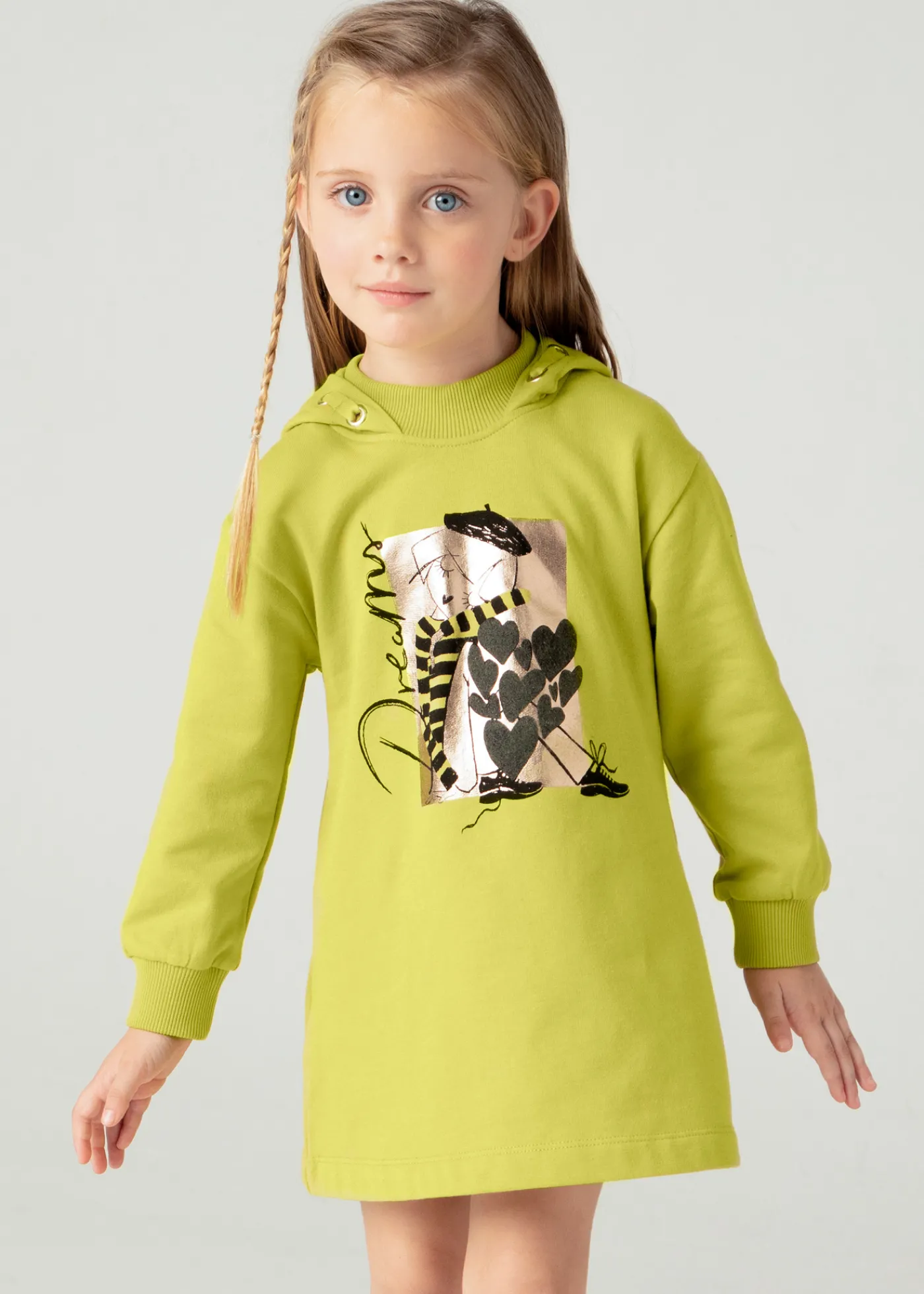 Fashion Vestido capucha casual niña Vestidos