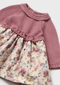 Discount Vestido combinado tricot recién nacida Vestidos
