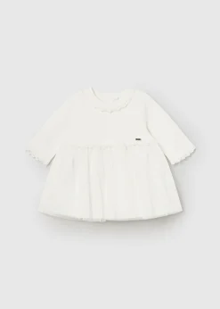 Cheap Vestido combinado tul purpurina recién nacida Vestidos
