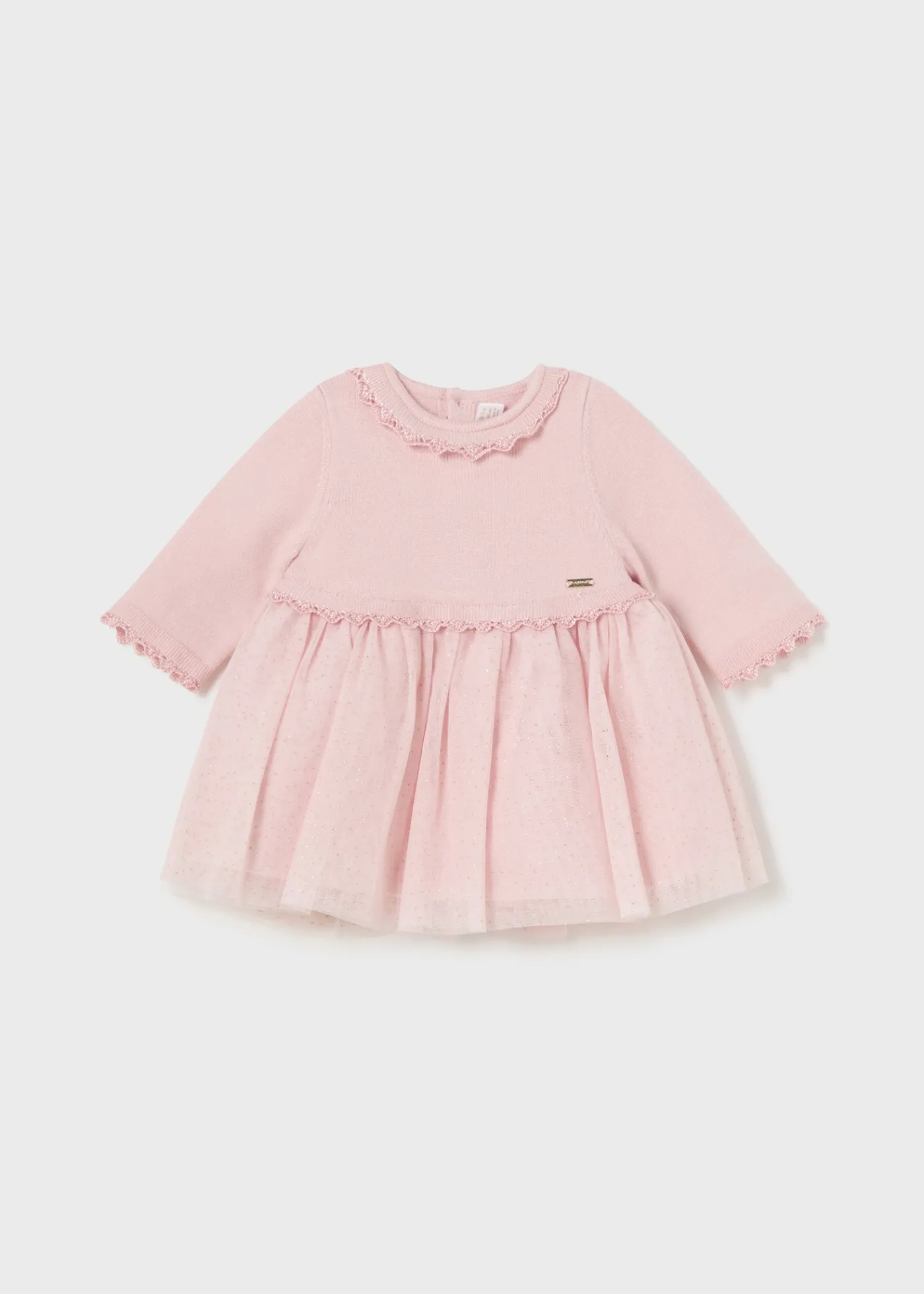 Cheap Vestido combinado tul purpurina recién nacida Vestidos