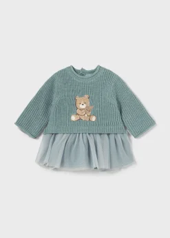 Clearance Vestido combinado tul recién nacida Vestidos