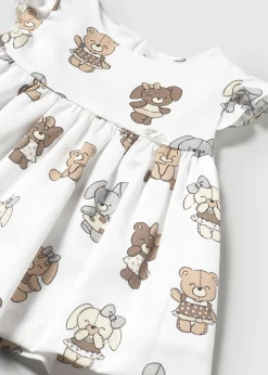 Clearance Vestido con cubrepañal estampado recién nacida Vestidos