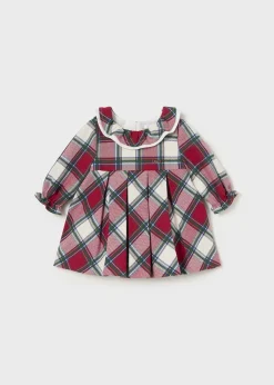 Discount Vestido cuadros cuello volante recién nacida Vestidos