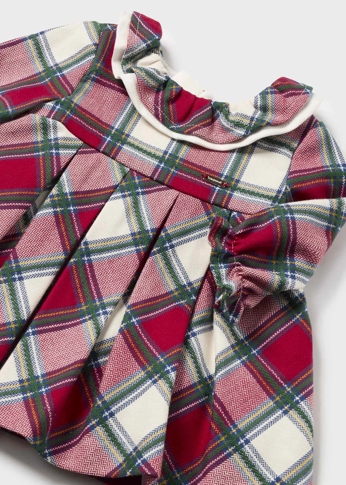 Discount Vestido cuadros cuello volante recién nacida Vestidos
