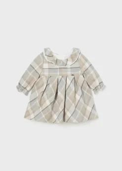 Best Vestido cuadros cuello volante recién nacida Vestidos