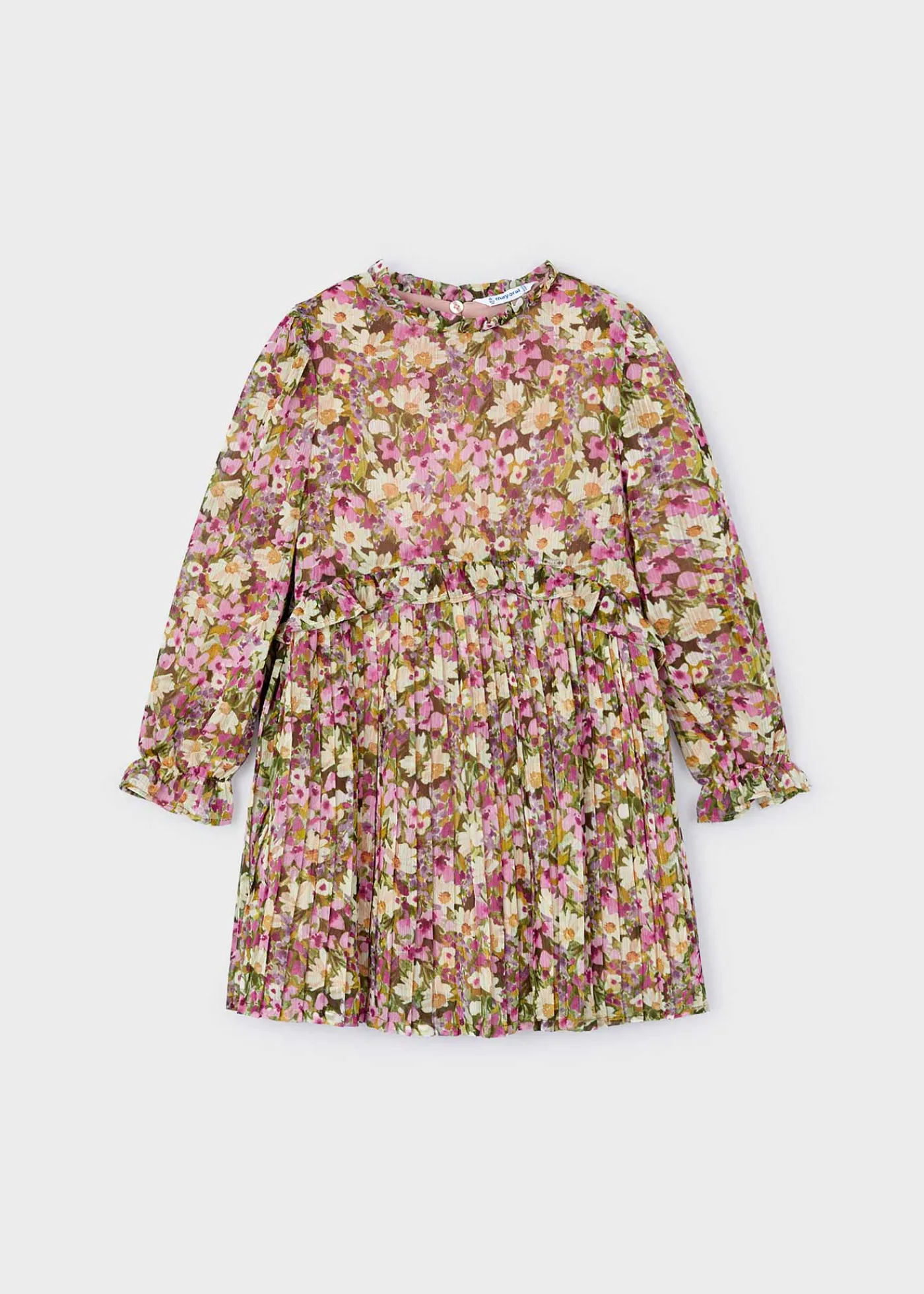Fashion Vestido estampado gasa plisada niña Vestidos