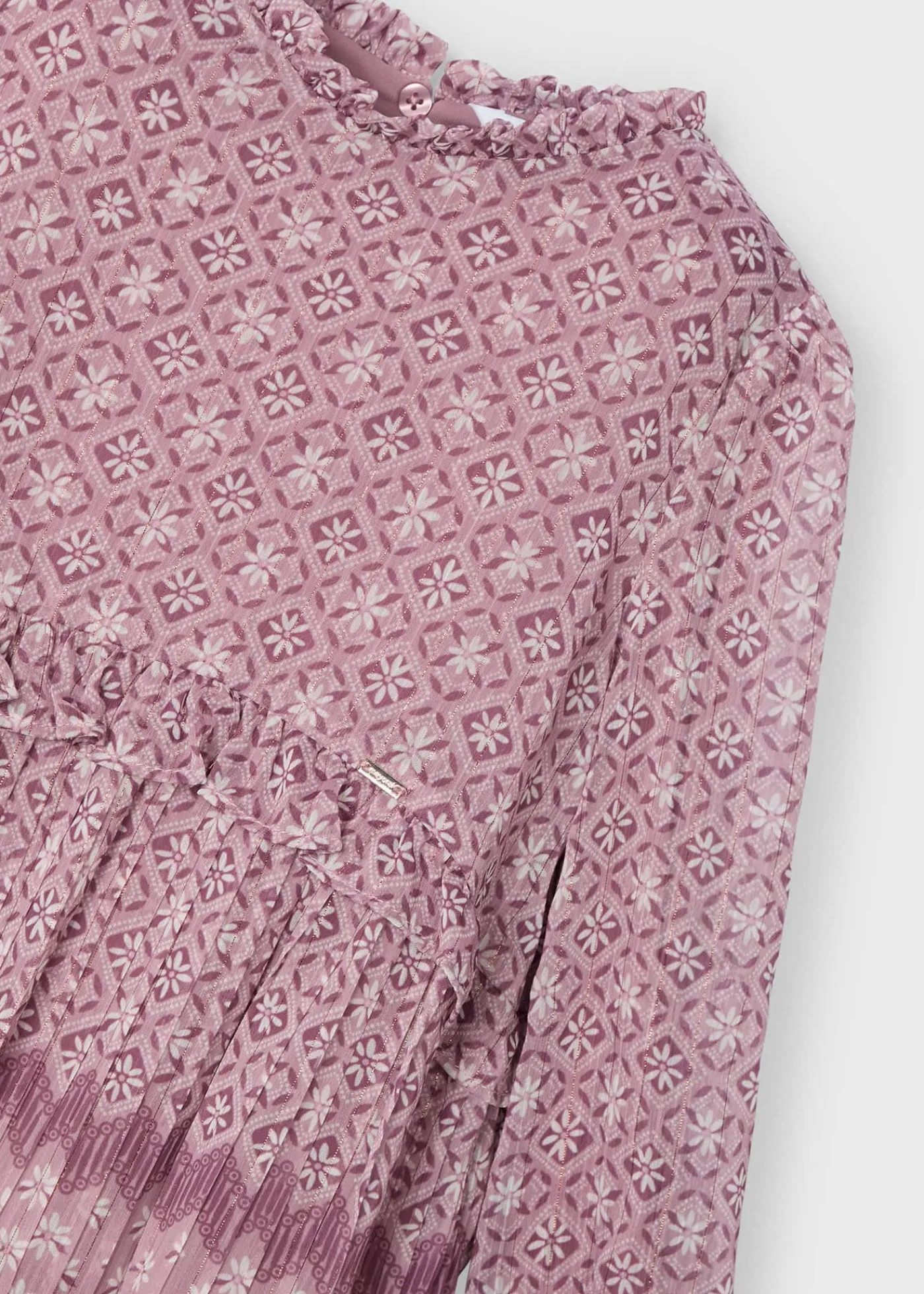 Discount Vestido estampado gasa plisada niña Vestidos
