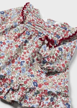 Online Vestido estampado volantes recién nacida Vestidos