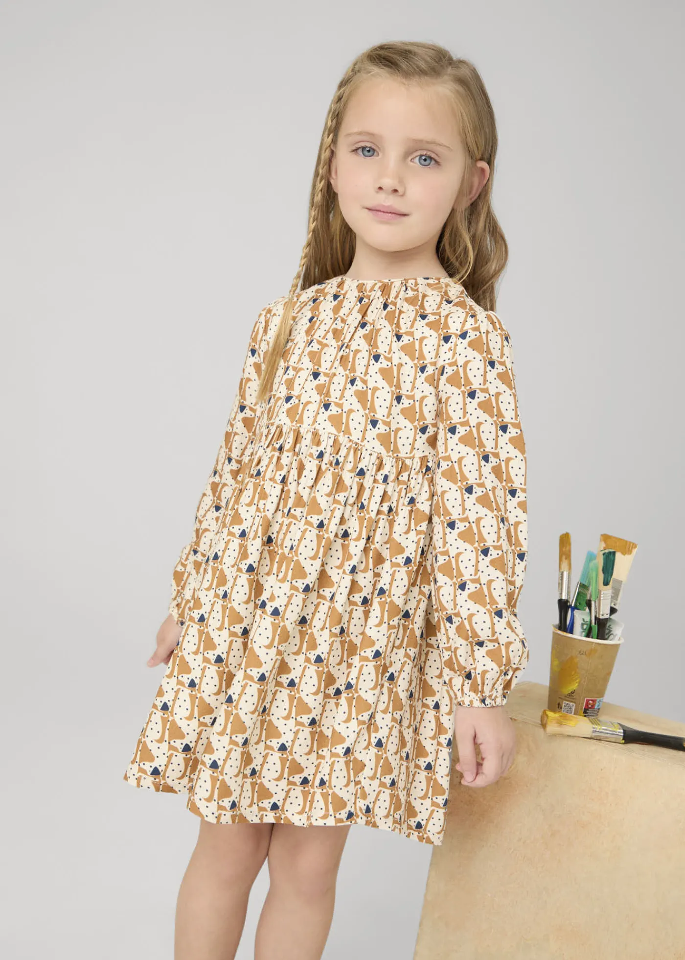 Discount Vestido fluido perritos niña Vestidos
