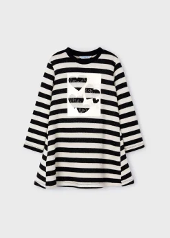 Best Sale Vestido rayas hilo metalizado niña Vestidos