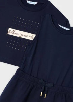 Cheap Vestido sin mangas con sudadera texto niña Vestidos