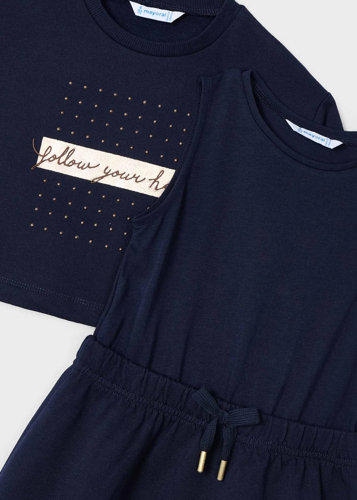 Cheap Vestido sin mangas con sudadera texto niña Vestidos