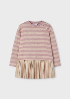 Fashion Vestido sin mangas con sudadera rayas niña Vestidos