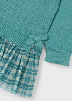Fashion Vestido tricot tul cuadros niña Vestidos